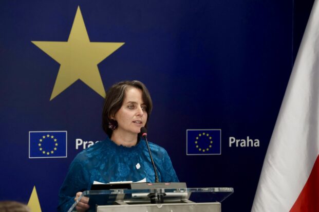 Jana Miléřová, ředitelka Glopolis, na konferenci: Právní stát v Česku, 21. července 2026, Praha | fotografie: Natalie Pfleger, TI